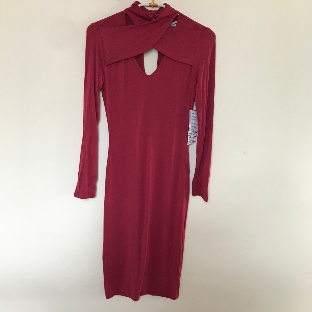 Red Criss Cross Bodycon Dress
